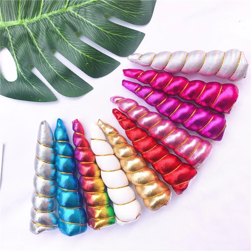 

3pcs/lot Cute 5" Glitter Padded unicorn Horns DIY hair bow accessories shower party cosplay decoration