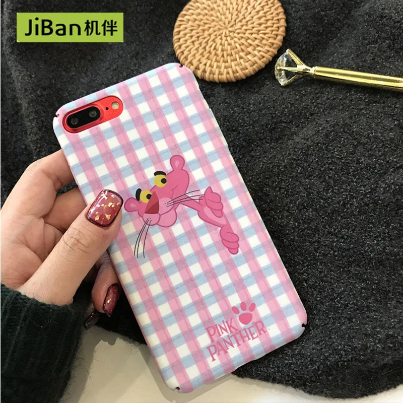 Jiban плед мультфильм девушка сердце Розовая пантера для iPhone 7 8 Plus X чехол мобильный