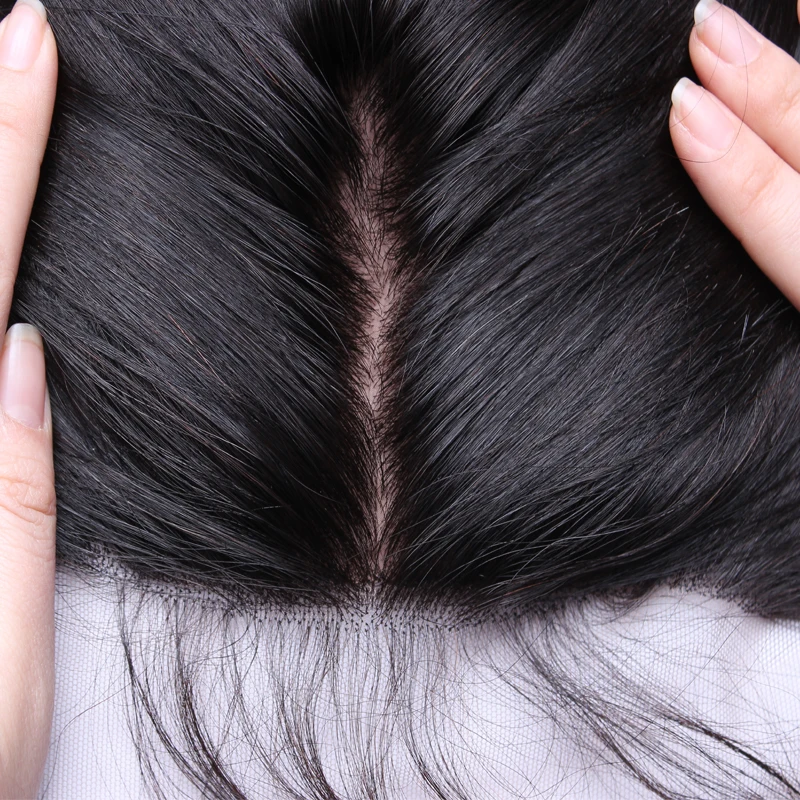 Silk Base Closure Deep Wave Brazilian Virgin Hair 13x4 Lace Frontal Closure Silk Base Top Unprocessed Human Hair For Women CARA