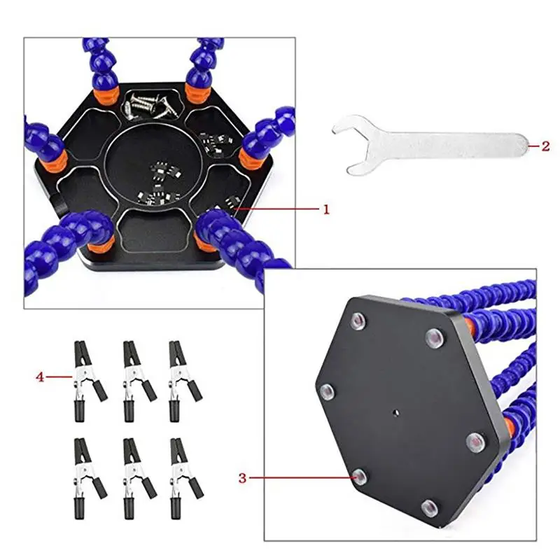 Helping Hands Third Hand Six Arm Soldering Station For RC Camera Drone Accessories for Assembly Repair Modeling Crafts