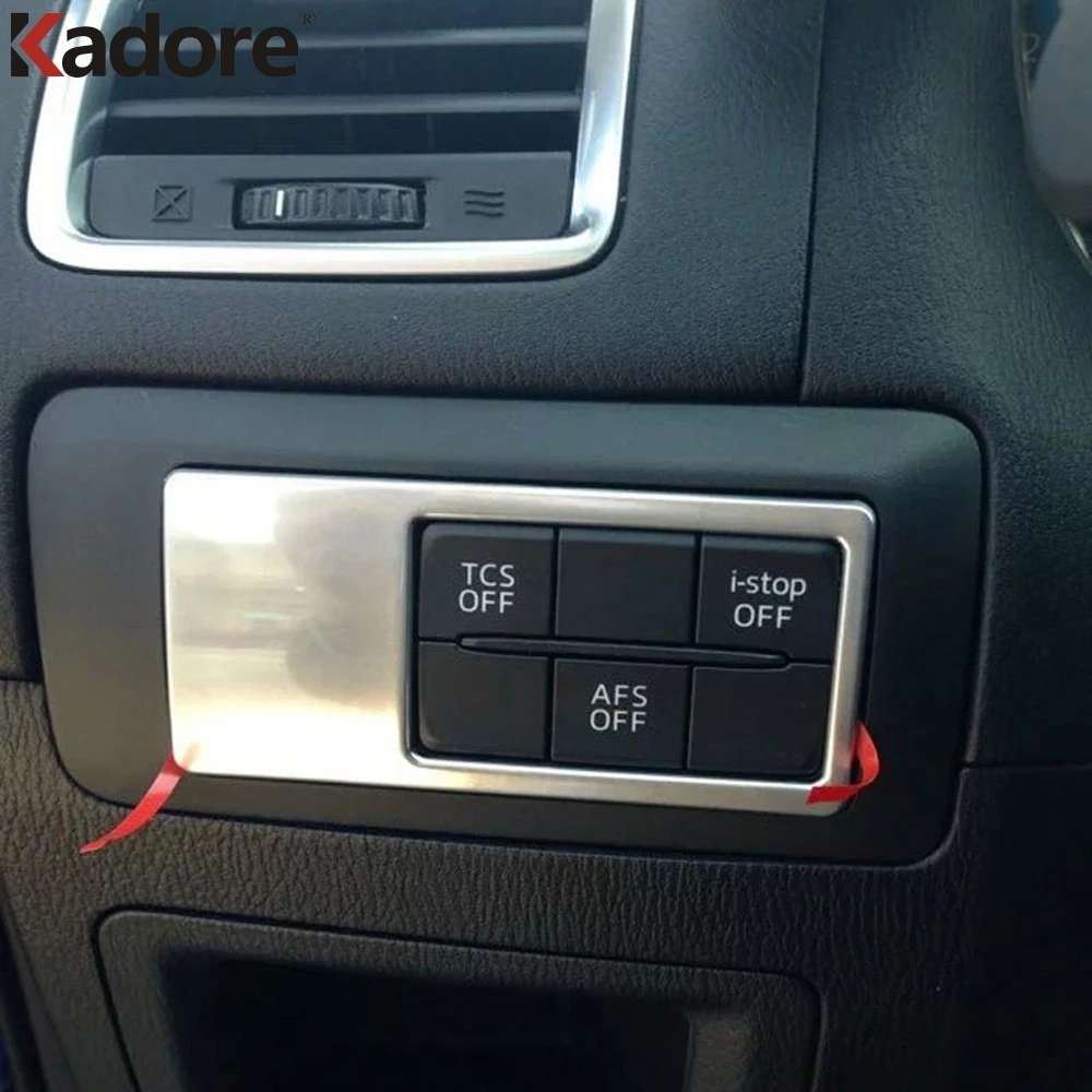 

For Mazda CX-5 CX5 2012 -2017 Matte Front Fog Light Lamp Switch Button Cover Trim Inner Car Foglight Control Frame Accessories