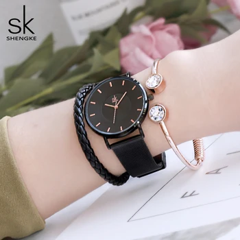 

Shengke Women Watches Set Top Brand Luxury Ladies Quartz Watch with Bracelets Relogio Feminino 2019 Best Gift Watches For Women