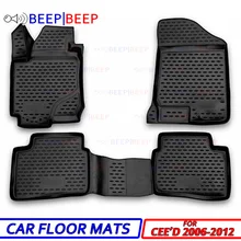 Автомобильные коврики для Kia Ceed 2006-2012, автомобильные коврики, автомобильные коврики, водонепроницаемые, пылезащитные, для автомобиля, Стайлинг, украшение интерьера