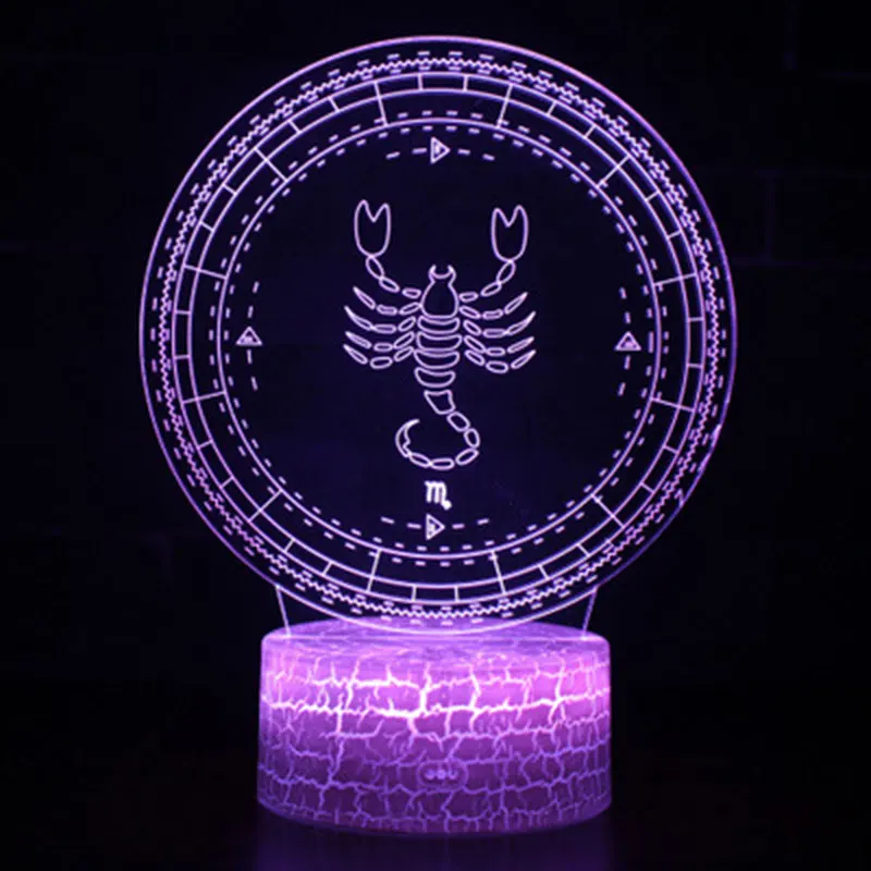 Libra тема 3D лампа LED ночник 7 цветов Изменение сенсорного настроения