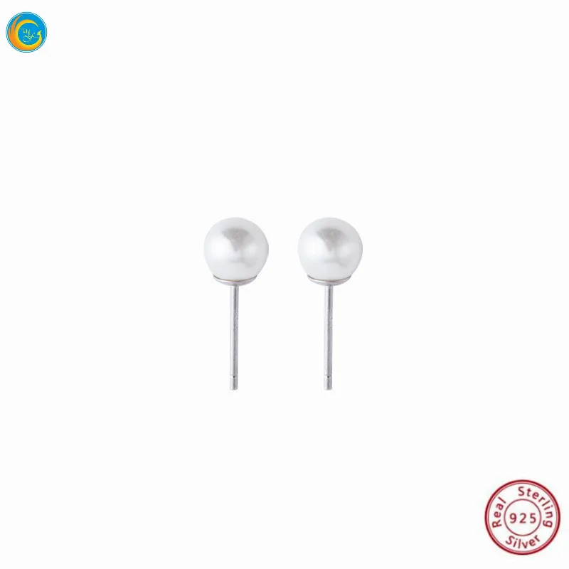 

100% S925 sterling silver nature pearl ear stud for women YF049B