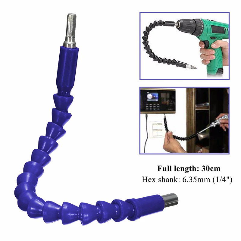 

300mm Flexible Drill Bit Shaft 1/4" Hex Shank Flex Electric Screwdriver Extension Holder Connecting Link For Hand Drill Chuck