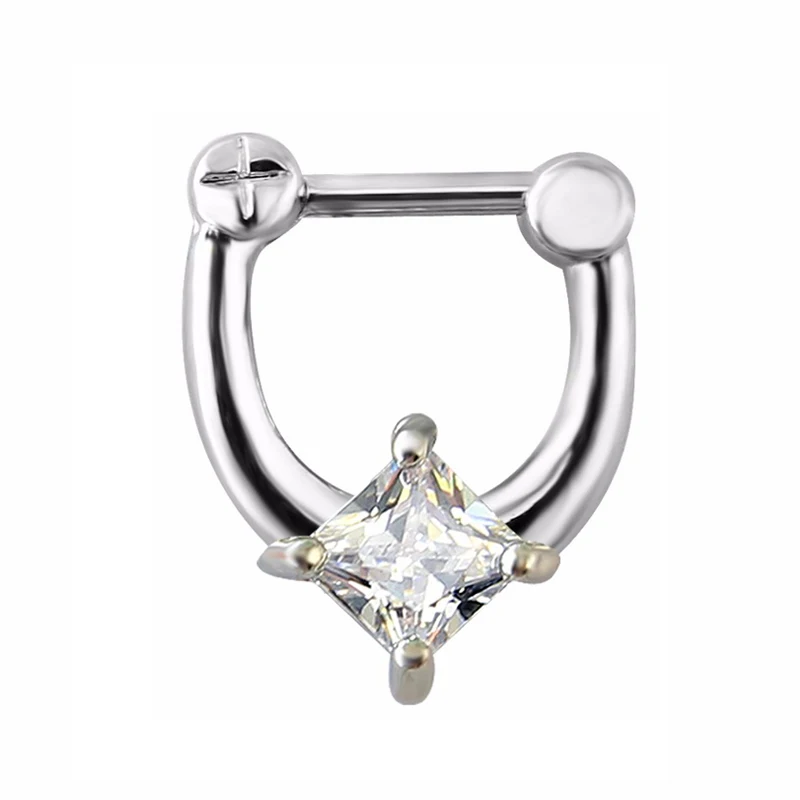 Buy Star septum clicker real piercing nose rings and studs septum ring clicker
