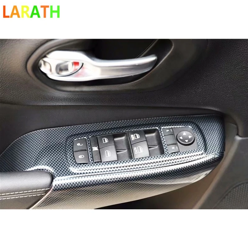Для Jeep Cherokee 2016 2017 ABS углеродного волокна Краски внутренняя дверная ручка Стекло