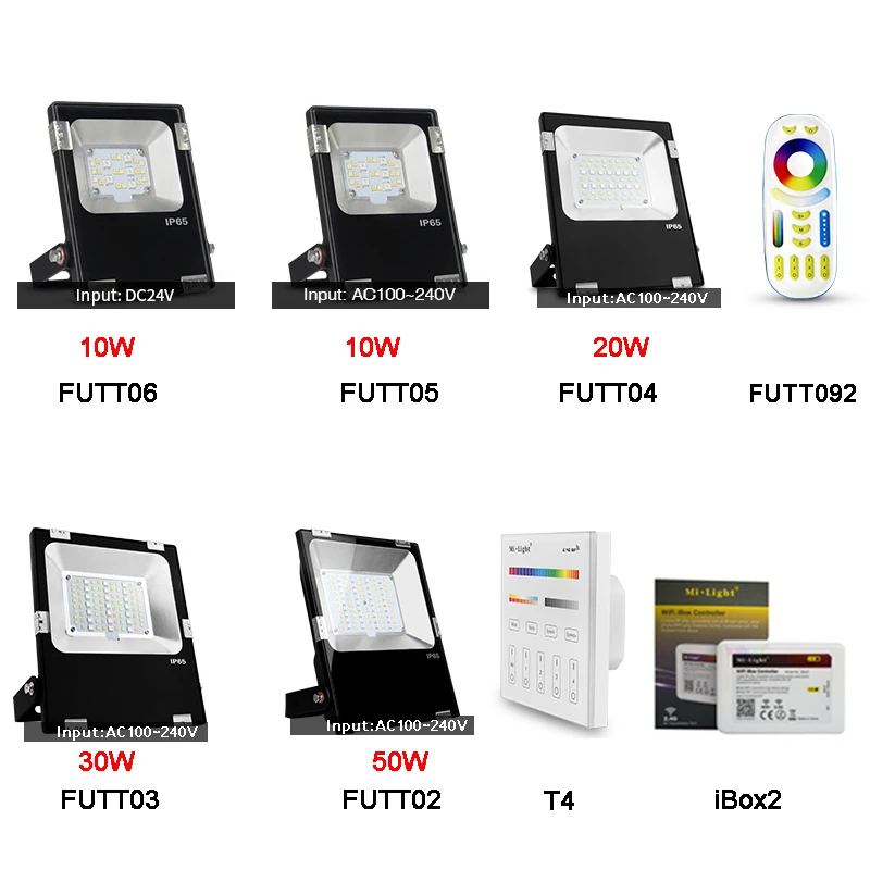 Miboxer 10 Вт/20 Вт/30 Вт/50 Вт RGB + CCT Светодиодный светильник IP65 наружный садовый FUTT02/ FUTT03/