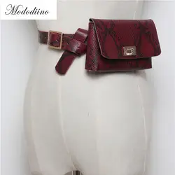 Mododiino винтажная змеиная кожа Женская поясная сумка высокого качества кожаная поясная сумка женская мода Змеиная кожа поясная сумка DNV0880