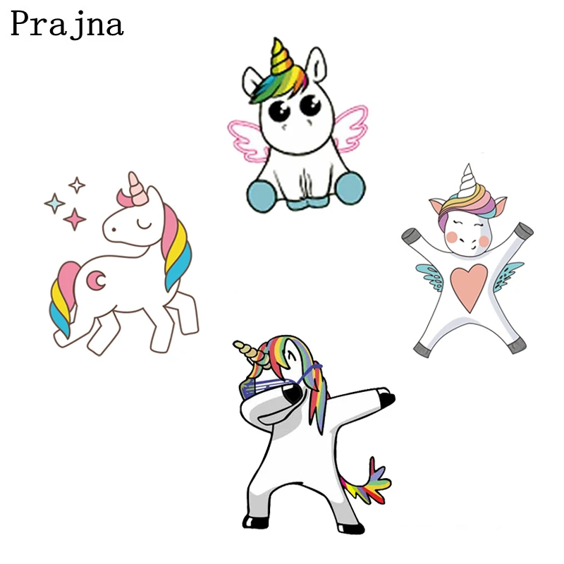 

Prajna Iron On Transfer Unicorn Patches Print On T-Shirt Clothes Decoration Accessory Stickers Children Diy Gift E