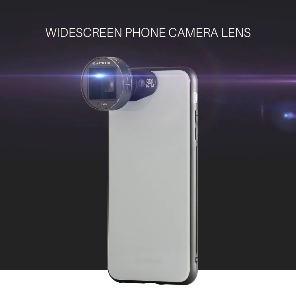 

1.33 X Morph Widescreen Phone Camera Anamorphic Lens,KAPKUR 2.4:1 Movie Shooting Professional photos Lens for iPhone X/7P/8P