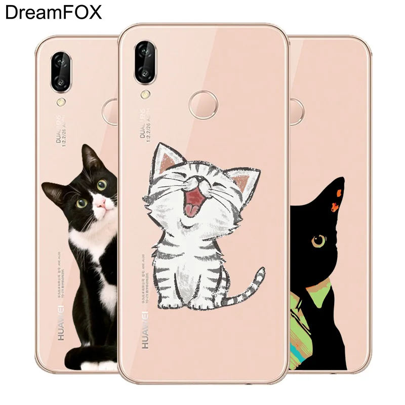 DREAMFOX L569 Cat Soft TPU Silicone Case Cover For Huawei Honor 6A 6C 7X 9 10 P20 P30 Lite Pro P Smart 2019 |