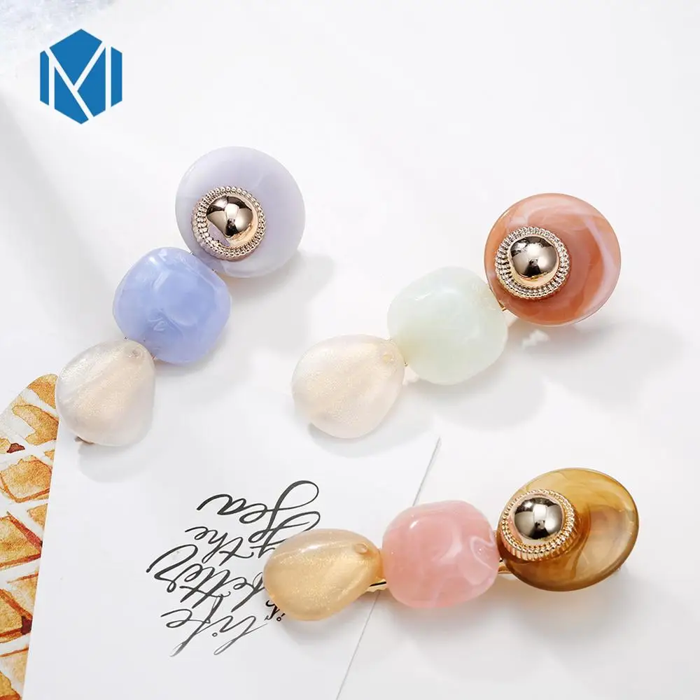 

M MISM 1pc Acrylic Hair Clips For Women Colorful Geometric Hairpins Barrettes Hair Ornament Korean Design Hair Accessories