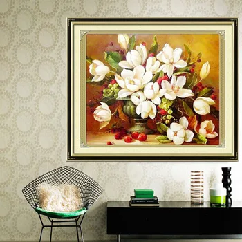 

Needlework 5D Diy Diamond Painting Pictures 3D shinny Diamond Embroidery Home Decor Full round stones mosaic wall art flower
