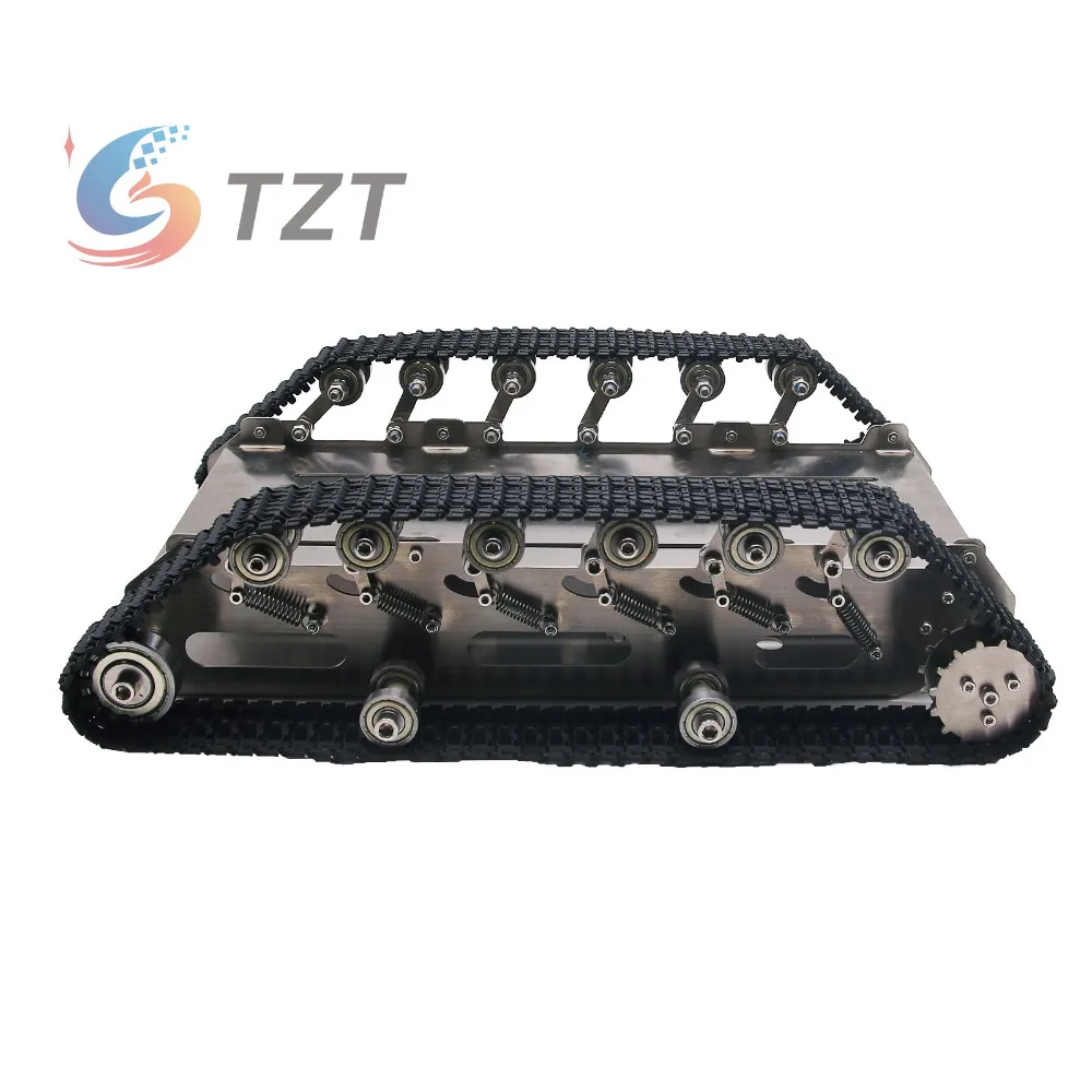 

2018 T600 Truck Tank Stainless Steel Body Intelligent Robot Chassis Plastic Pedrail Chidren Educational Toys Tank