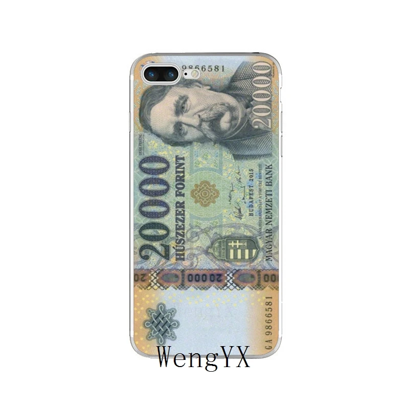 Деньги печати венгерский Форинт Тонкий Силиконовый ТПУ мягкий чехол для iPhone X, 8, 8 plus, 7, 7 plus, 6 6s плюс 5 5S 5c SE 4 4S - Цвет: HungarianForintA04