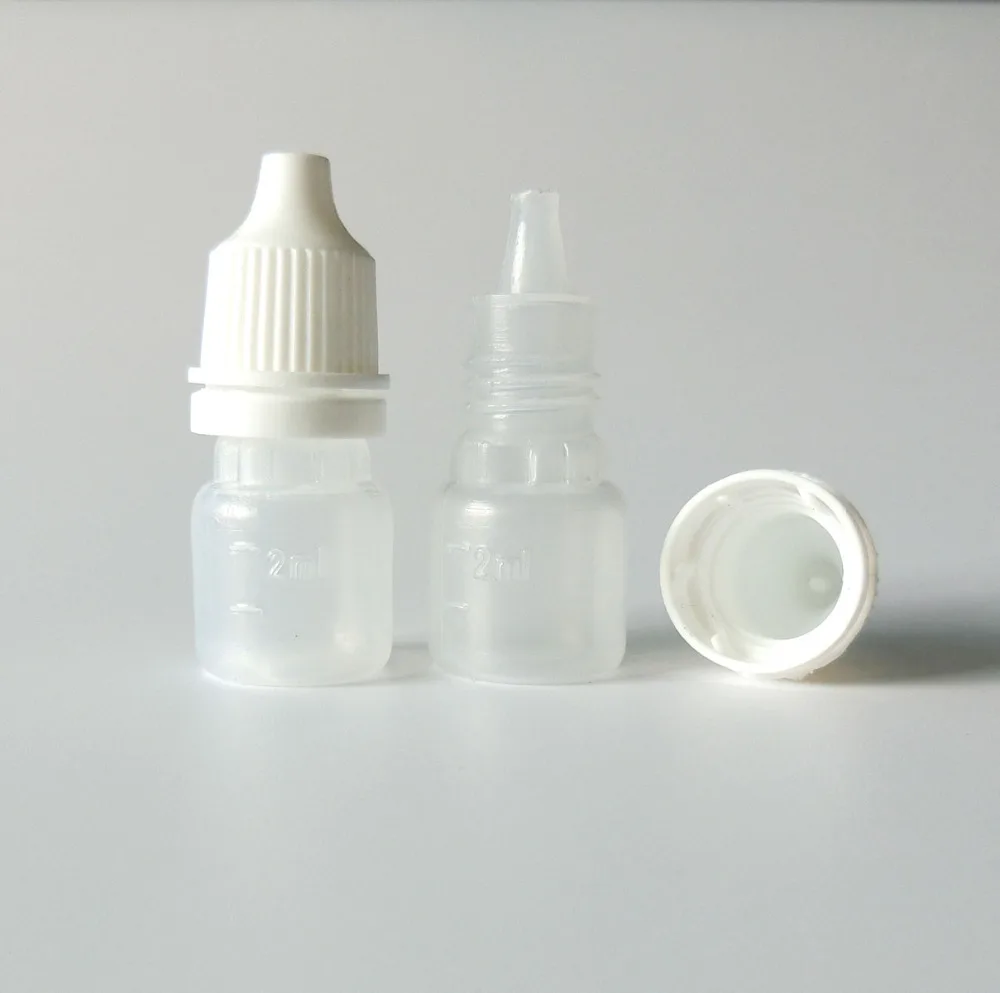 5pcs 2ml Plastic Round Dropper Empty Translucent Bottle Squeezable Cosmetic Refillable Bottles Eye Liquid Dropper Wholesale