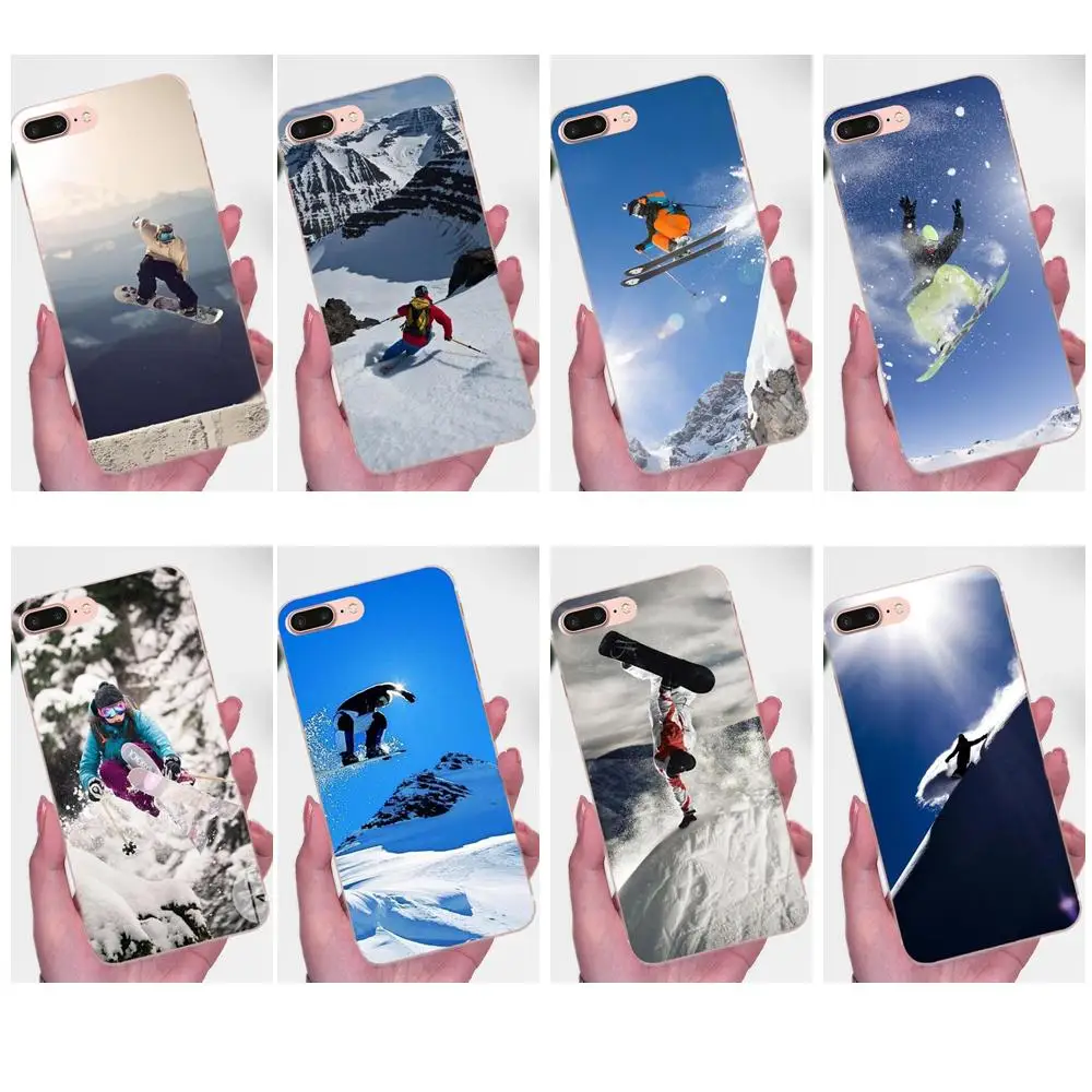 

For Huawei Mate 7 8 9 10 20 P8 P9 P10 P20 P30 Lite Plus Pro 2017 TPU Cases Capa Cover Snow Or Die Ski Snowboard