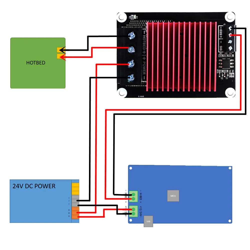 حار بيع 3D طابعة أجزاء التدفئة-تحكم MKS MOSFET ل الحرارة السرير/الطارد MOS وحدة تتجاوز 30A دعم كبير الحالي