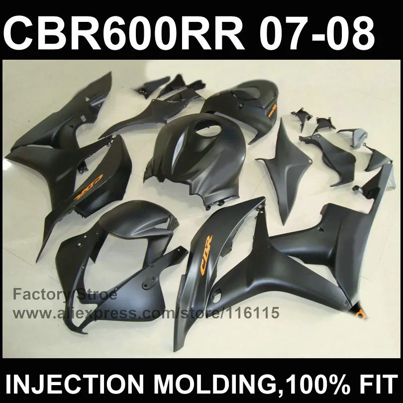 

Black gray fairing kits Injection mould fairing for HONDA CBR 600 RR 2007 2008 cbr600rr 07 08 ABS plastic fairing part
