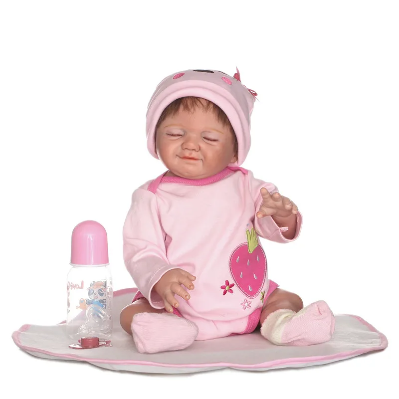 

Bebe 20" Reborn NPK alive dolls full silicone reborn dolls girl body child toy gift bebes reborn menina de silicone menina