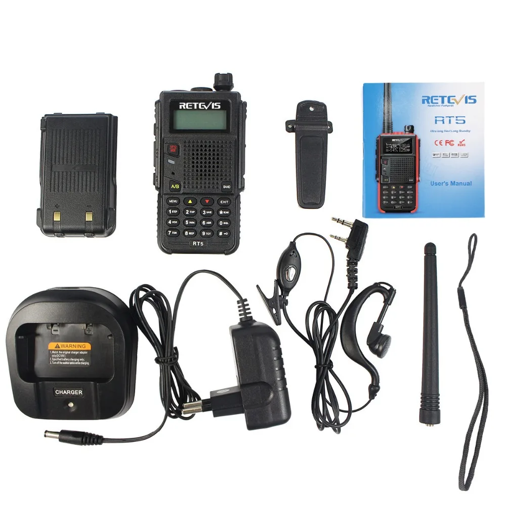 Удобная портативная рация 7W Retevis RT5 128CH двухдиапазонный VHF UHF 136 174 и 400 520MHz VOX
