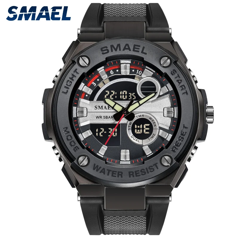 

SMAEL Men Sport Militay Digital Watch Male LED Dual Display Waterproof Wrist Watch Relogio Masculino Men Chronograph Watch 1625