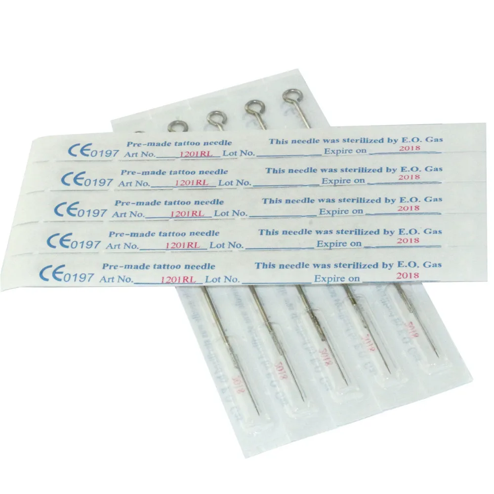 

50 Pcs Disposable Sterilized Round Liner Tattoo Needles 1RL - Free Shipping