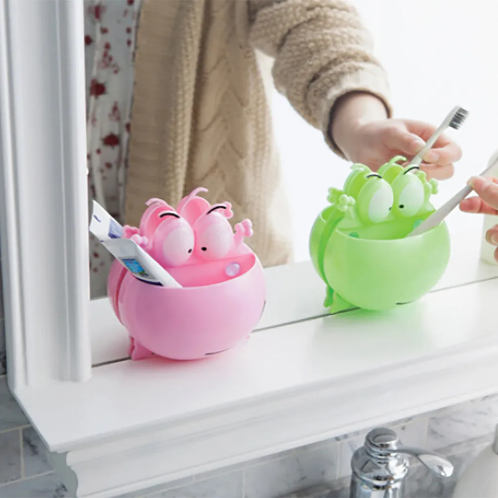 

Cute Cartoon Suction Cup Soap Toothbrush Shower Phone Small Thing Box Dish Holder Bathroom Kitchen Accessory Storage Box 23May18