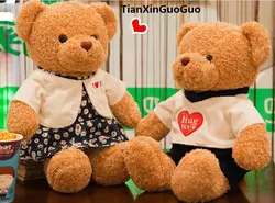 Мультфильм пары медведь плюшевые игрушки прекрасный одет ткань любовь несет одна пара около 38 см Мягкая кукла День святого Валентина