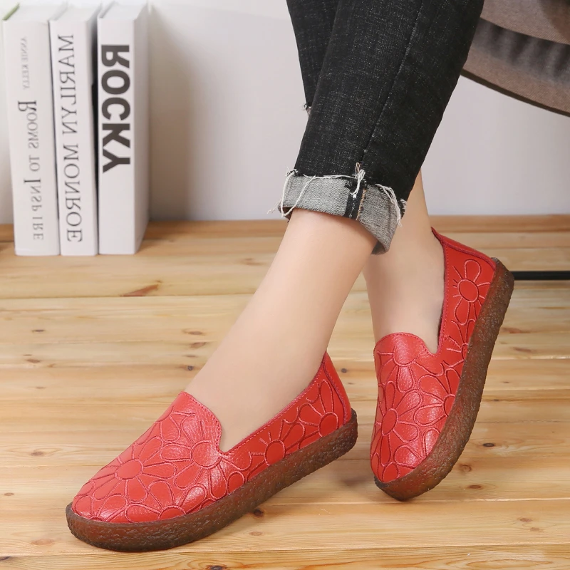 AARDIMI/ г., повседневная обувь на плоской подошве из натуральной кожи с цветочным принтом женские демисезонные эспадрильи, женские мокасины, zapatos mujer