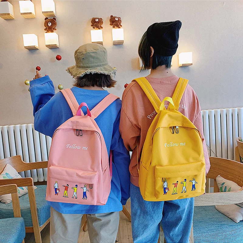 

Fashion Canvas Schoolbag Bagback for Teenage Girls Women's Backpack Large Capacity Embroidery Shoulder Bag Casual Travel Bookbag