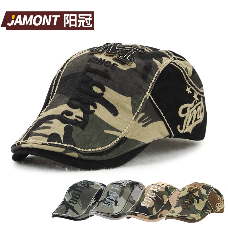 [JAMONT] брендовая модная камуфляжная хлопоковый берет Кепка с козырьком для мужчин и женщин Кепка для улицы кепки от солнца колпачки Planas плоские кепки-береты