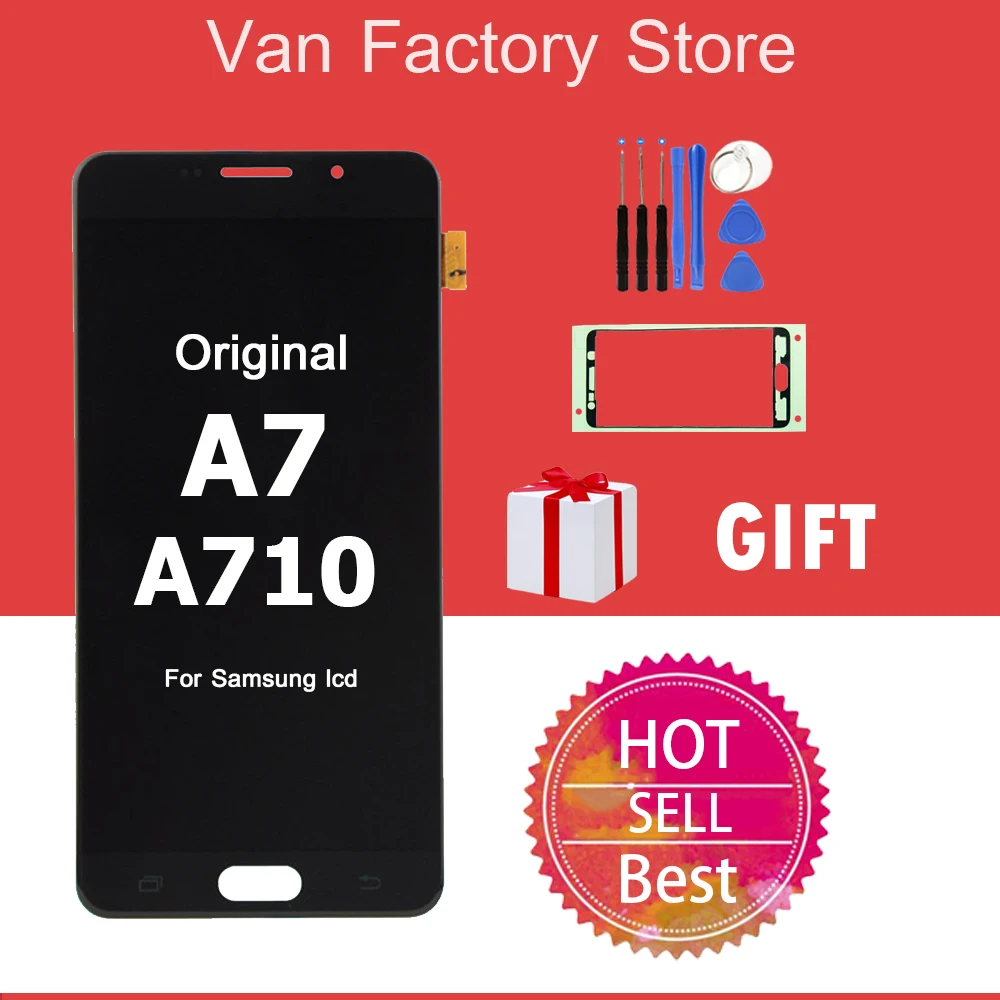 

Best AMOLED Display for SAMSUNG Galaxy A7 2016 A710 A710F A710M LCD Touch screen Digitizer Assembly Replacement
