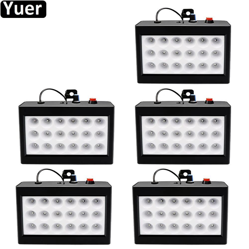 

5Pcs/Lot Home KTV Bar Strobe Light 18Pcs RGB LEDs Auto Voice activated Stroboscope DJ Disco Light Wedding Party Strobe Lighting