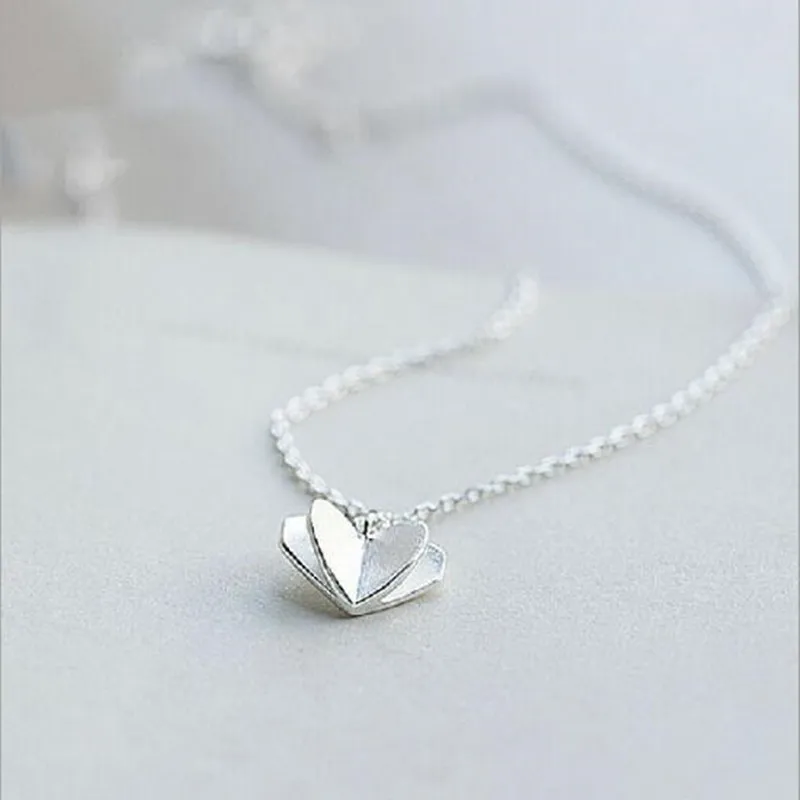 

New Fashion Trendy Jewelry Fresh Love Heart The Original Clavicle 925 Sterling Silver Pendant Necklace Anti-allergic H52
