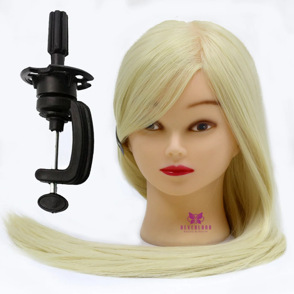 30" 100 Synthetic Hair Hairdressing Training Mannequin Doll Head