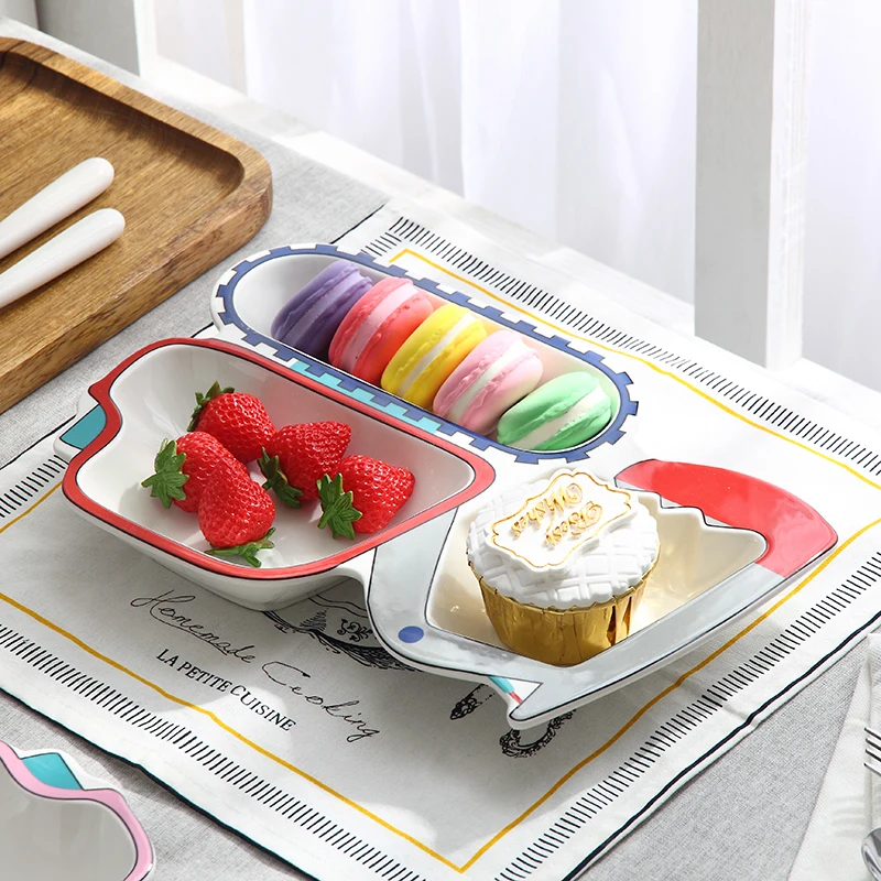 New Tableware Children's Tableware Creative Excavator Modeling Breakfast Plate Lovely Home Ceramic Plate Sub-plate Child's Table