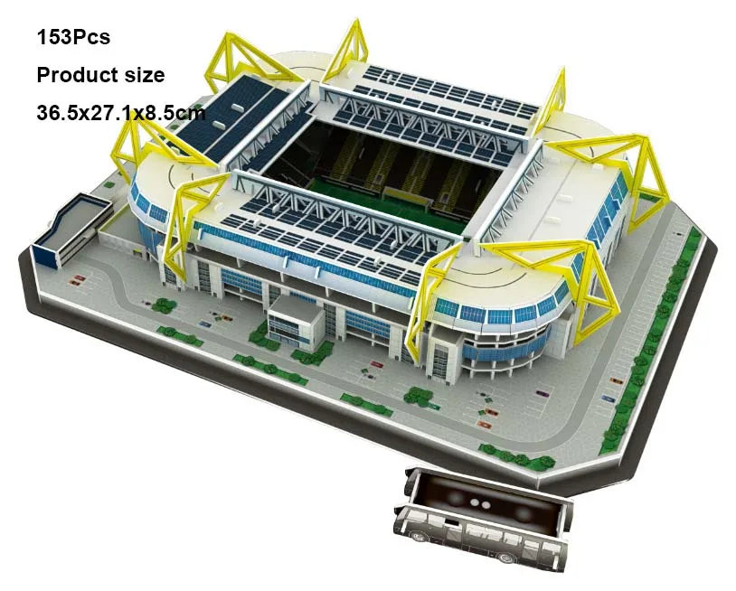 3D бумажный футбольный стадион головоломка Diy мировая архитектурная Клубная полевая модель обучающая игрушка коробка подарки на день рождения - Цвет: 169 with box
