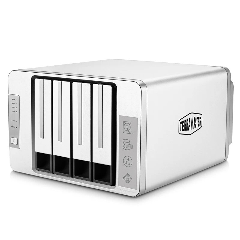 TerraMaster 3 5 дюйма/2 дюйма 2G 4Bay HDD NAS для облачного хранилища 2 4 ГГц ЦП 100 МБ/с. с функцией