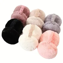 VIIANLES, зимние наушники, теплые, модные, с кроличьим мехом, наушники для женщин, фирменные, меховые, теплые, одноцветные, наушники для девочек