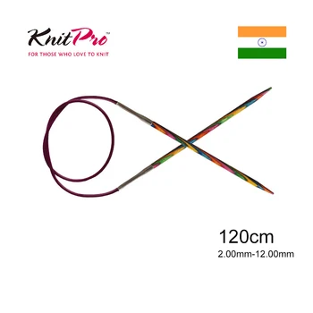 

Knitpro symfonie series with long cable of 120cm fixed circular needle birch wood