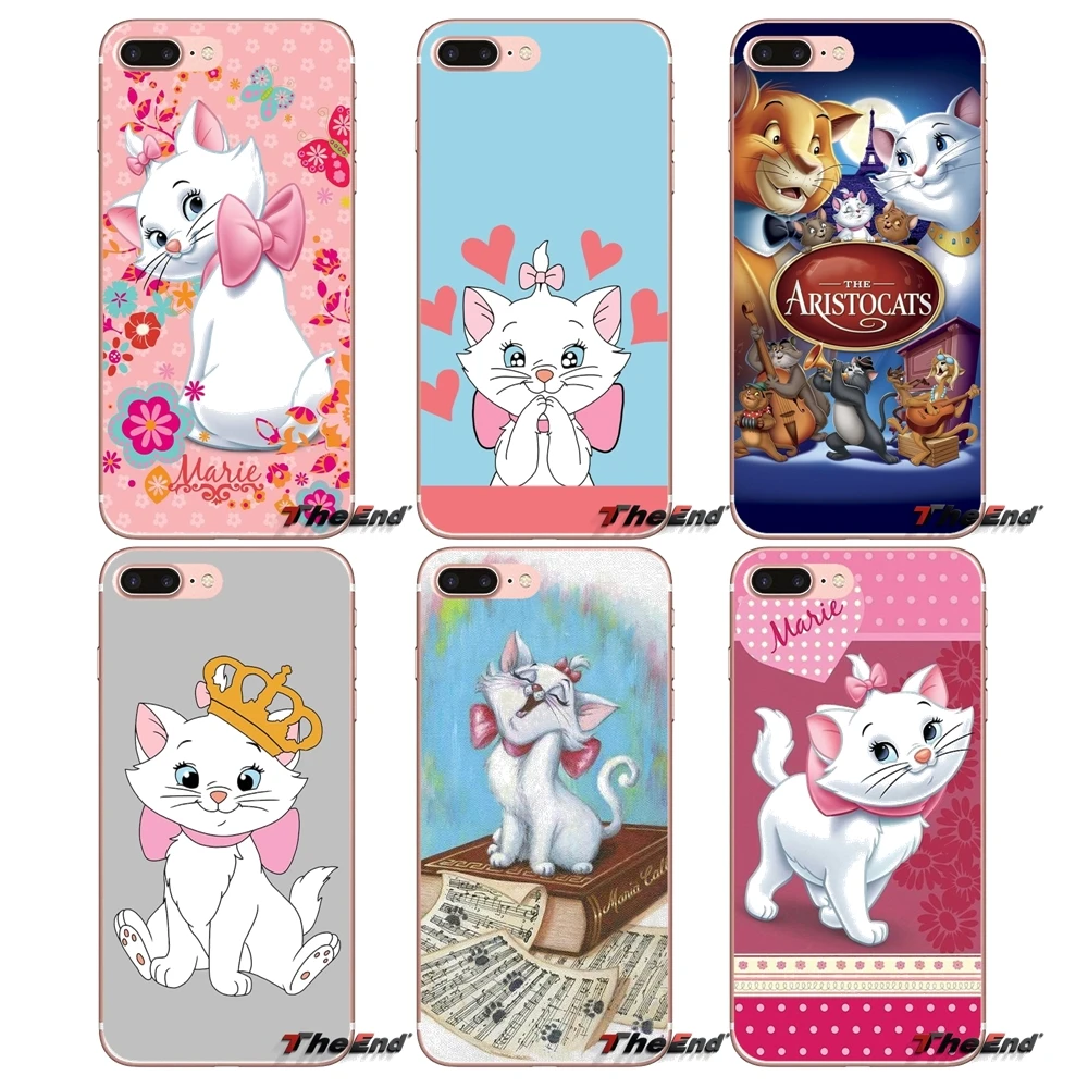 

For Samsung Galaxy S2 S3 S4 S5 MINI S6 S7 edge S8 S9 Plus Note 2 3 4 5 8 Coque Fundas Transparent TPU Cases aristocats cat kitty
