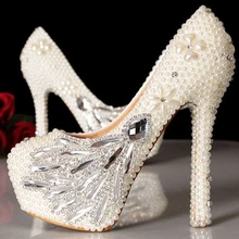 Eegant Designs Handmade Ladies Ivory bridesmaid shoes 4 inches heels Wedding Dress Shoes Celebration Party Prom Pumps