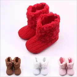 Модная зимняя обувь детская обувь плетеные туфли с мягкой подошвой для малышей теплая обувь для младенцев