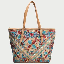 Большая индийская тайская национальная вышитая Повседневная эко-сумка женская китайская Hmong дамские сумочки, сумки для покупок большая сумка на плечо