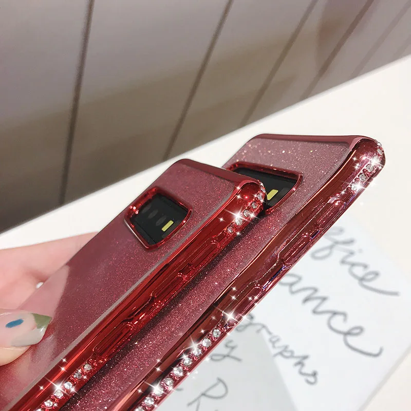 Glitter Diamond Bling Soft TPU Case Cover sFor Samsung S10e S10+ Note 9 A6 A8 A7 2018 A750 Slim Plating Phone Coque Shiny Fundas (8)