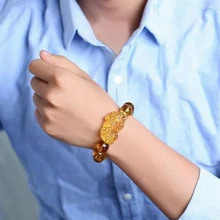 8-14 мм бисер кристаллы браслет для мужчин и женщин счастливый желтый браслет цитрин животных браслет бренд ювелирных изделий пара браслетов