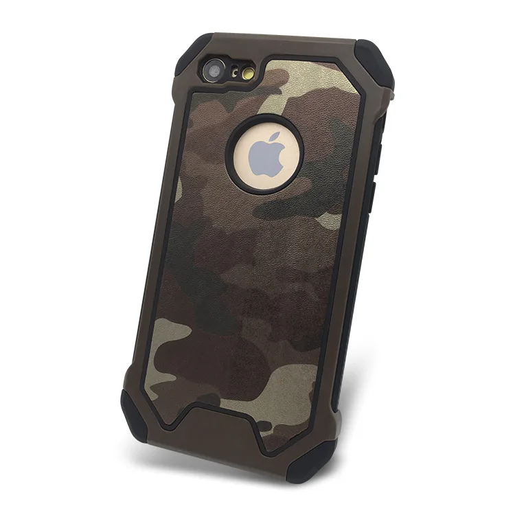 

Military Phone Case for IPhone X XS 8 7 7Plus 6 6S Plus 2in1 Armor Hybrid Plastic TPU Army Camo Camouflage Back Cover Men